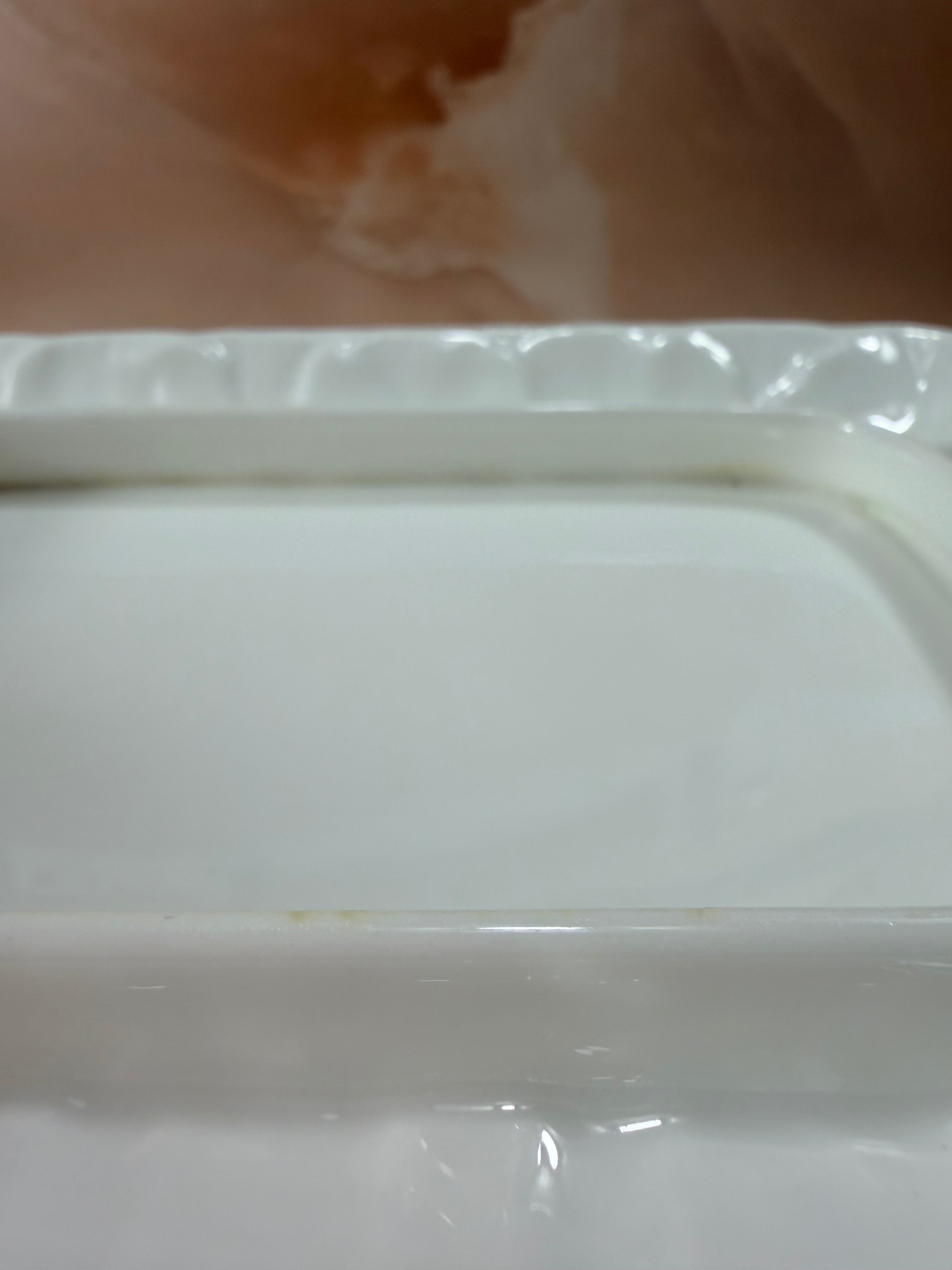 1970s Countryware Butter Dish - Bone China White Cabbage Leaf Design