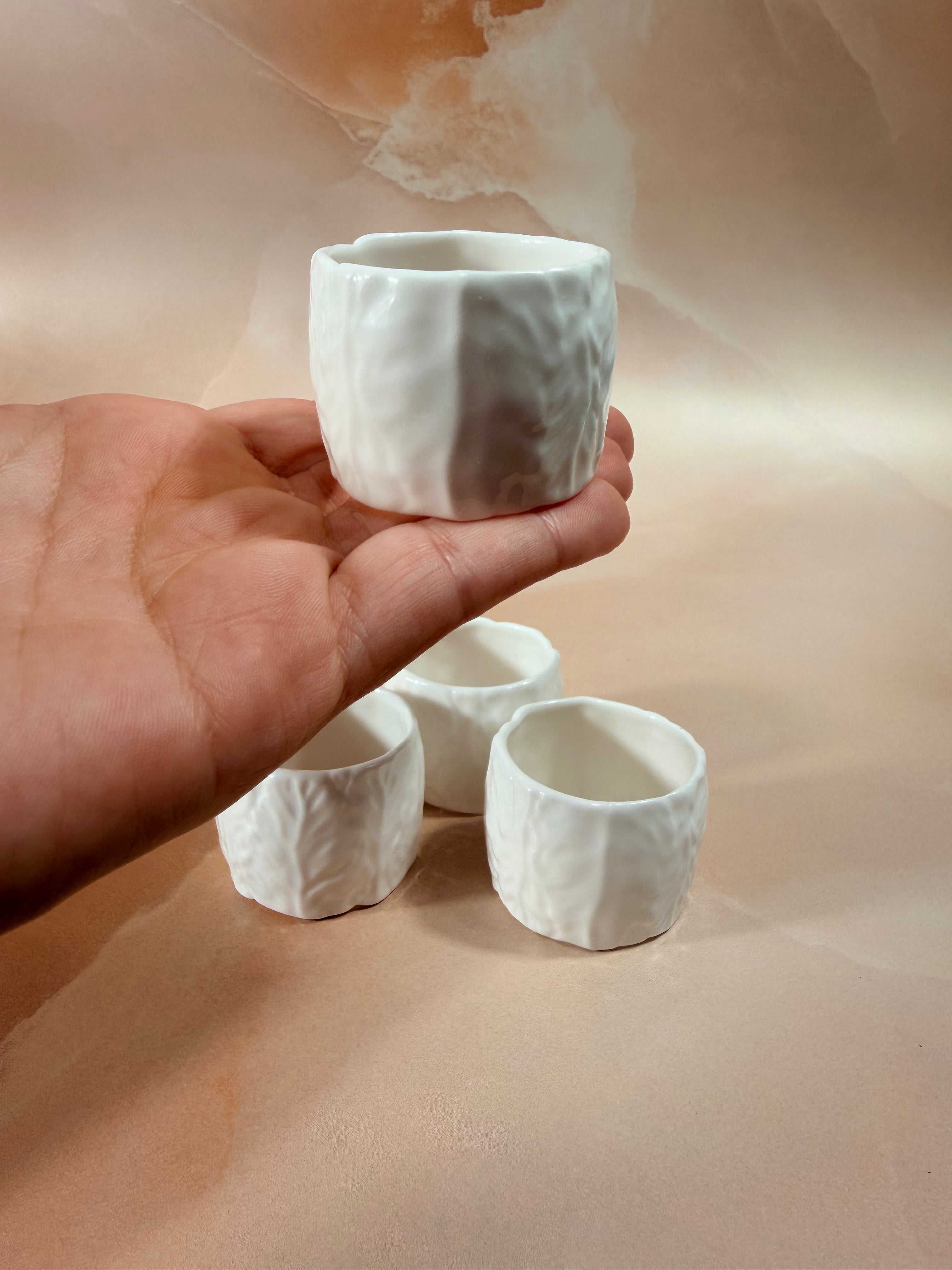Coalport Countryware Napkin Rings — Set of Four, White Textured Bone China
