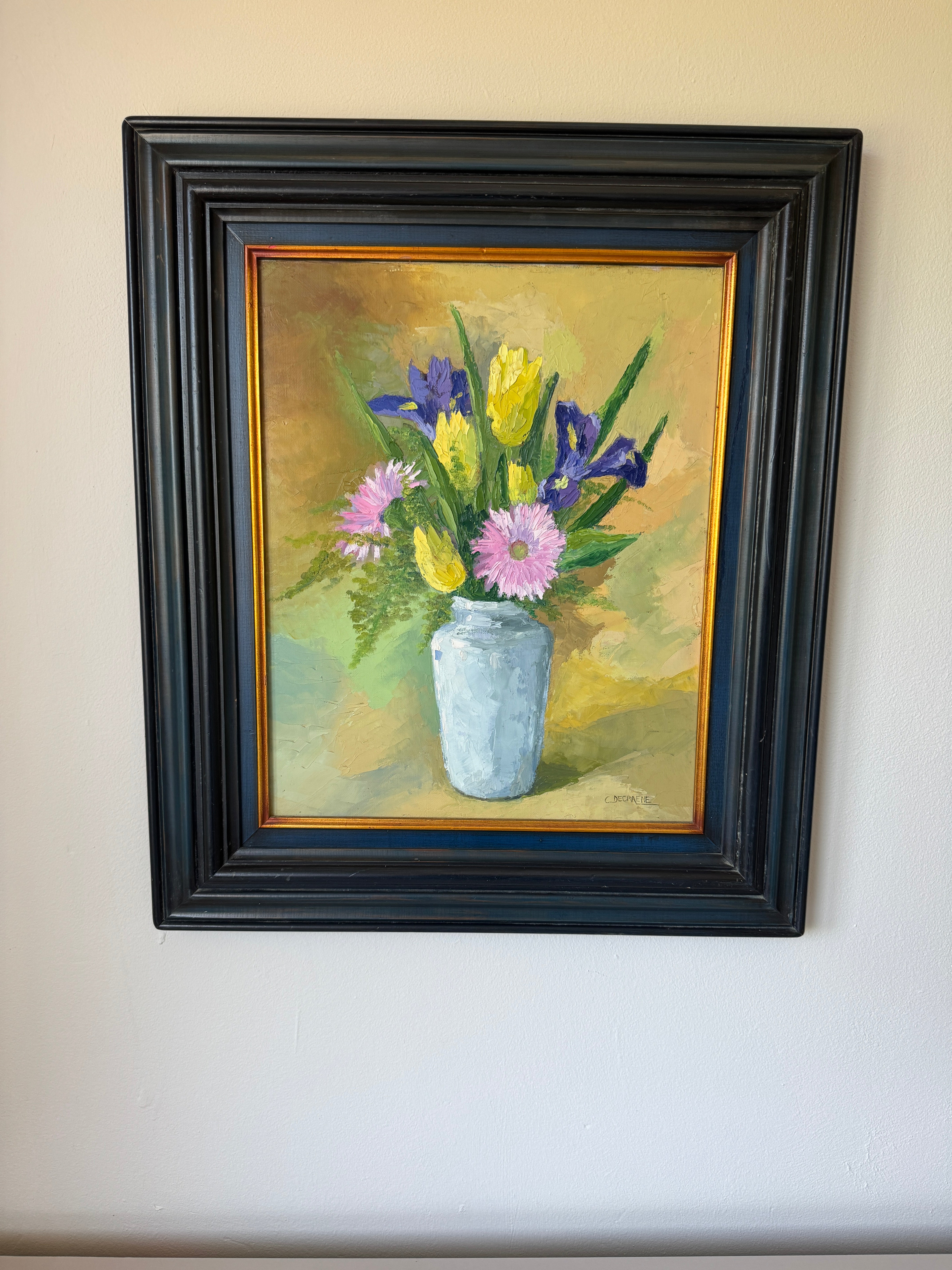 Vintage French Floral Oil Painting
