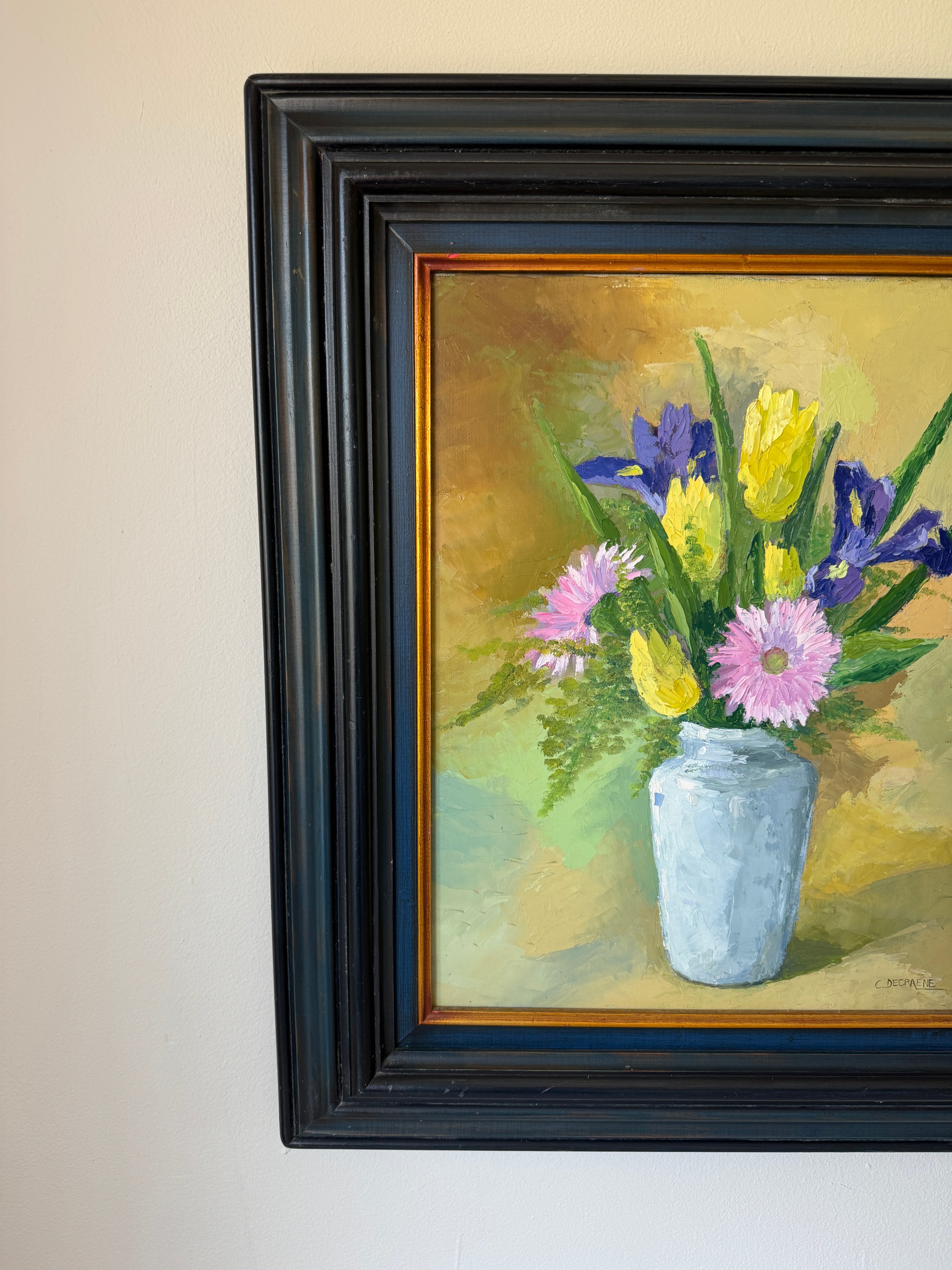 Vintage French Floral Oil Painting
