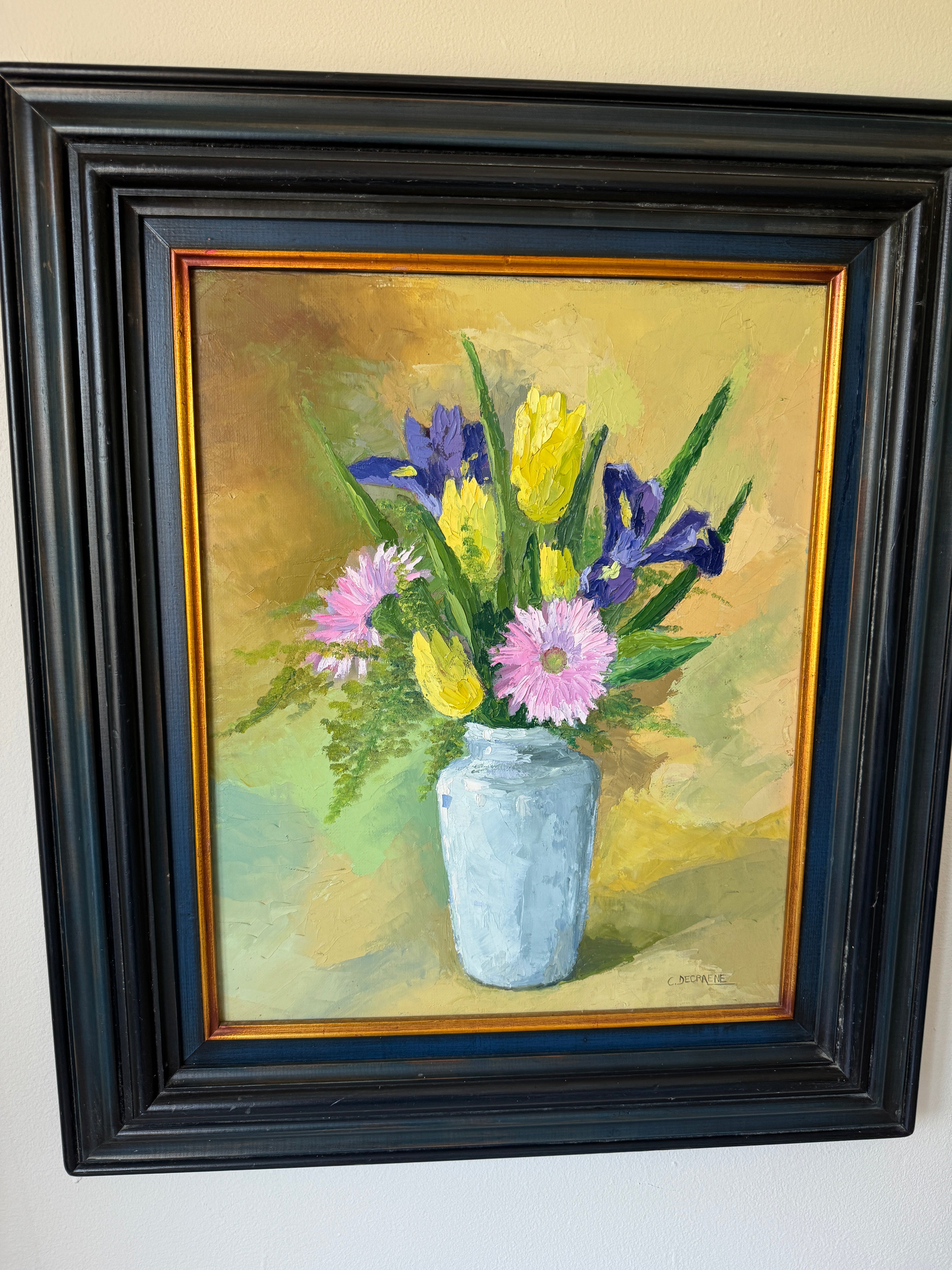 Vintage French Floral Oil Painting