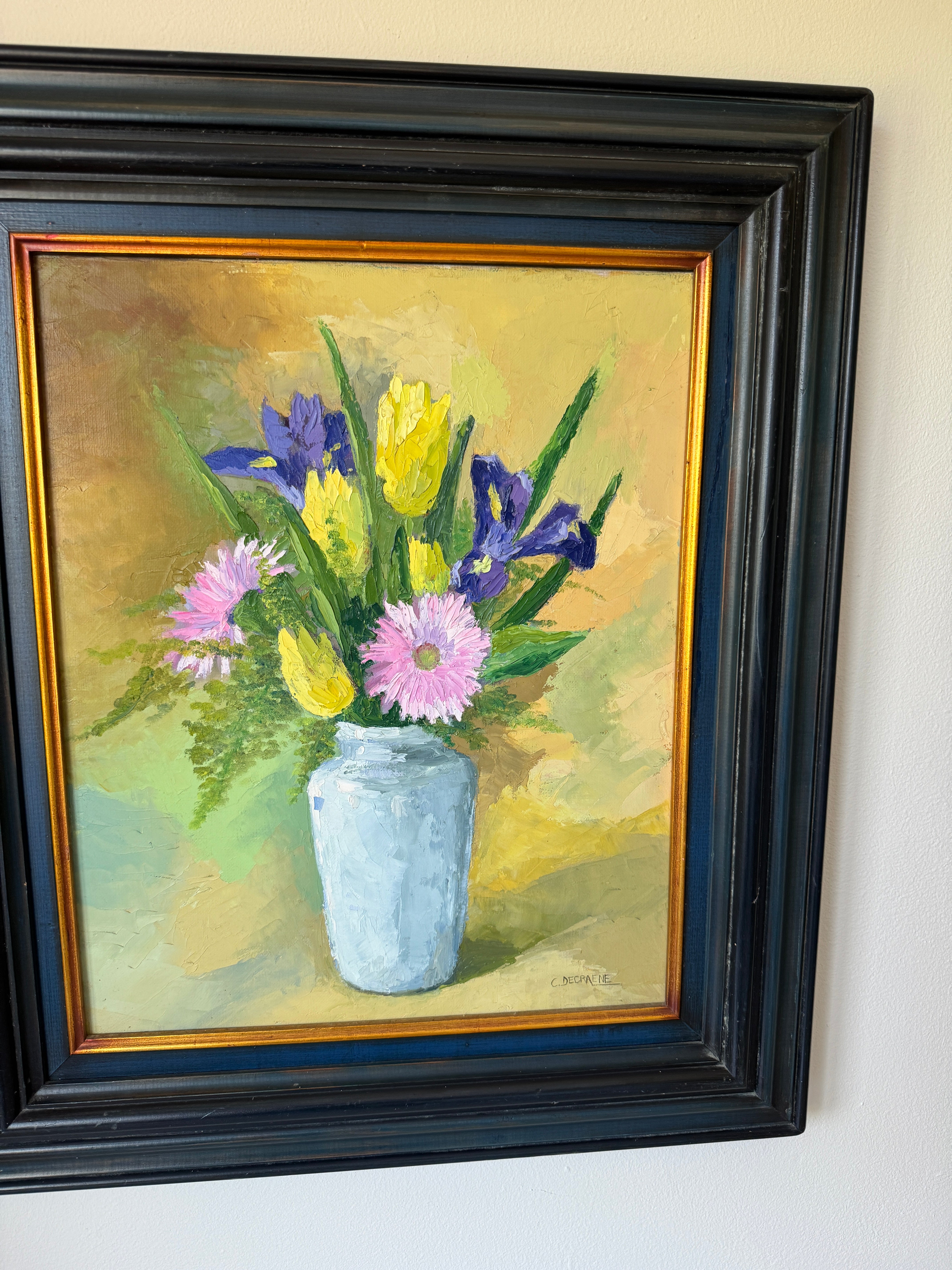 Vintage French Floral Oil Painting