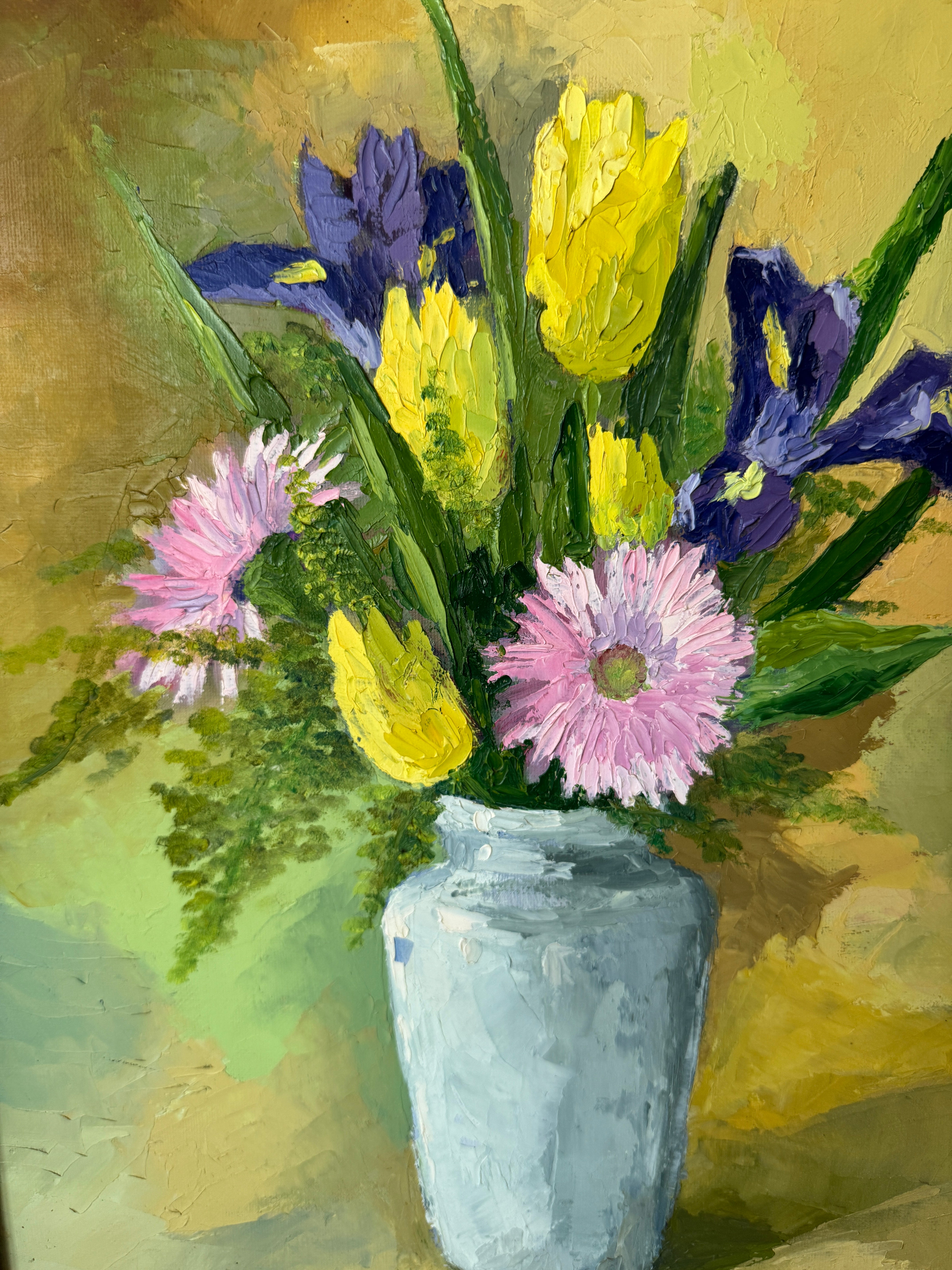 Vintage French Floral Oil Painting