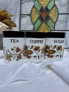 Boîtes à café, thé et sucre en verre opalin italien