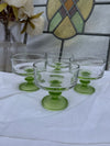 Lot de 4 coupelles à dessert italiennes vintage à pied vert