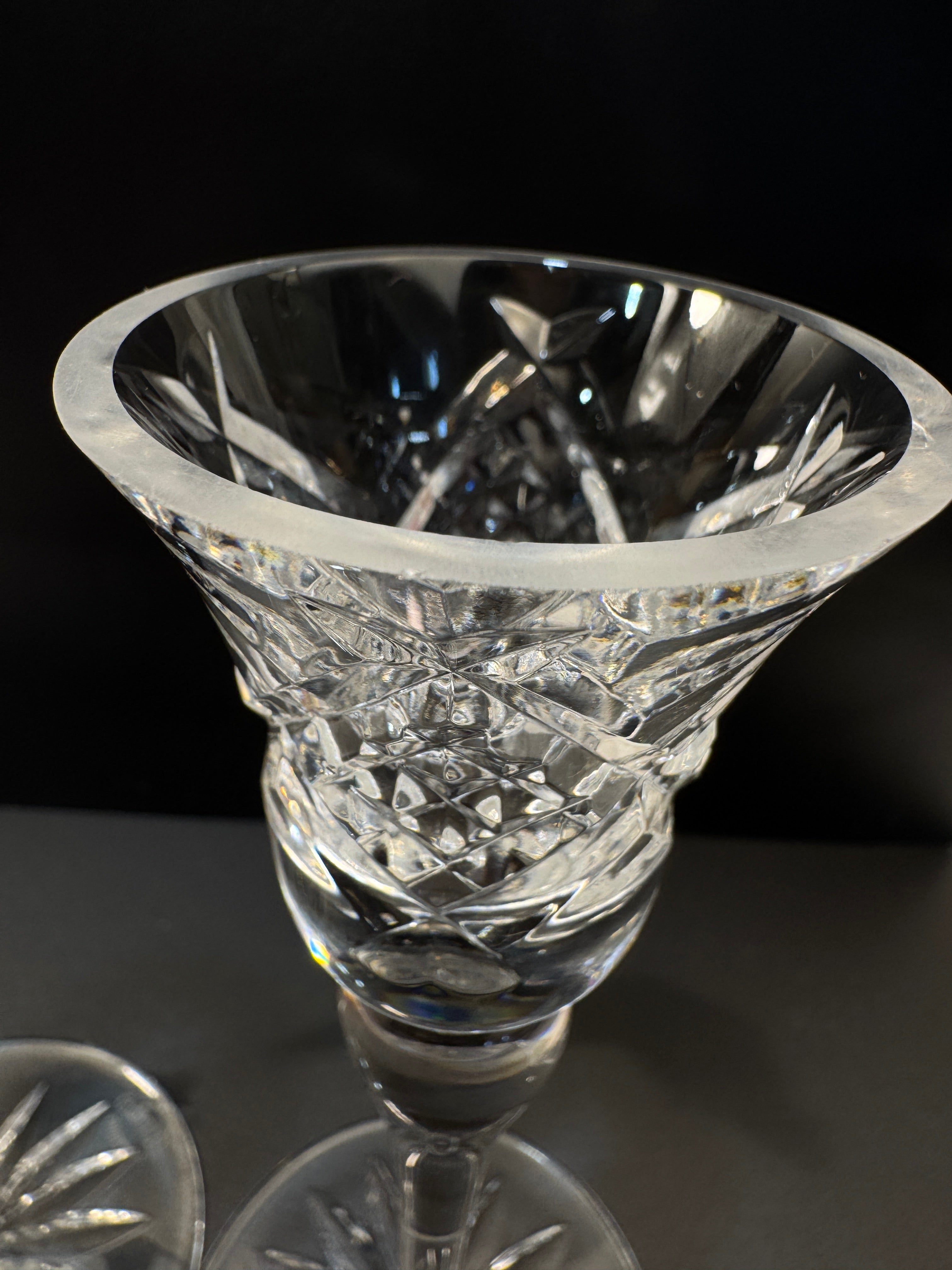 Pair of Waterford Crystal Glass Candle Holders