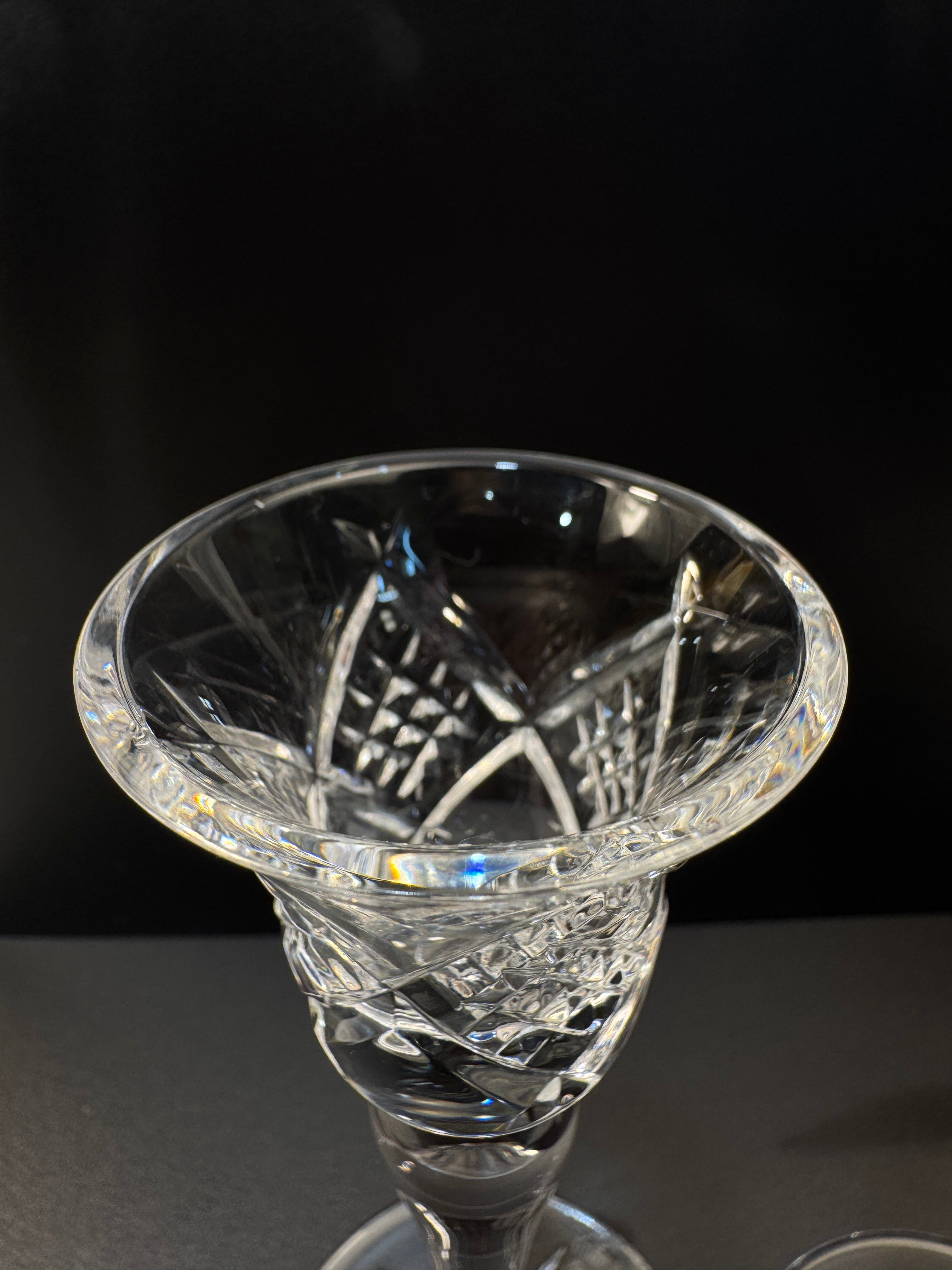 Pair of Waterford Crystal Glass Candle Holders